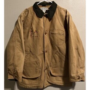Vintage LL Bean Men's Chore Jacket Large Removable Lining Big Pockets J2109